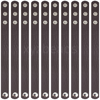 18Pcs PU Leather Snap Bracelets for Women Men BJEW-CY0001-13C-1