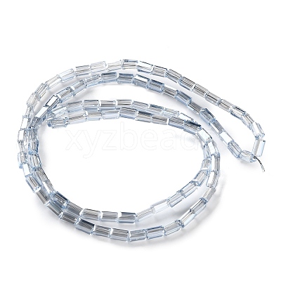 Electroplate Transparent Glass Beads Strands Pearl Luster Plated EGLA-H106-01A-PL06-1