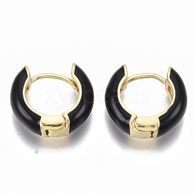 Brass Huggie Hoop Earrings EJEW-S209-01A-1