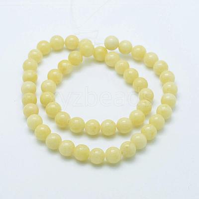 Natural Mashan Jade Round Beads Strands G-D263-8mm-XS06-1