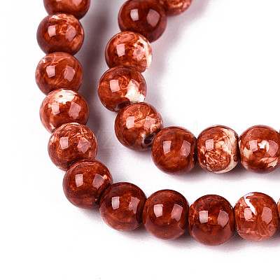 Baking Paint Glass Beads Strands X-DGLA-N016-4mm-06-1