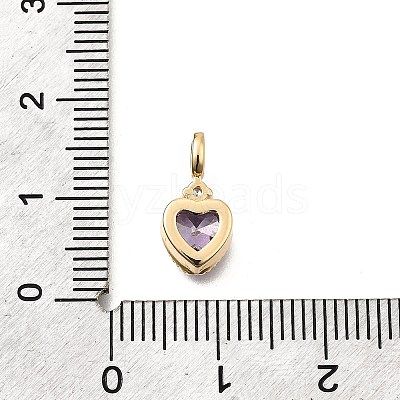 Brass Pave Cubic Zirconia Charms KK-Q097-03E-G-1