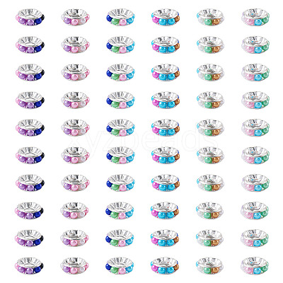 100Pcs Plastic Glass Rhinestone European Beads KY-TADJ0001-02-1