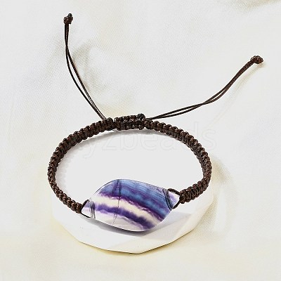 Natural Fluorite Beads Braided Bead Bracelets BJEW-Q070-01F-1