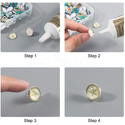 Flatback Glass Cabochons for DIY Projects GGLA-PH0005-12mm-06D-1