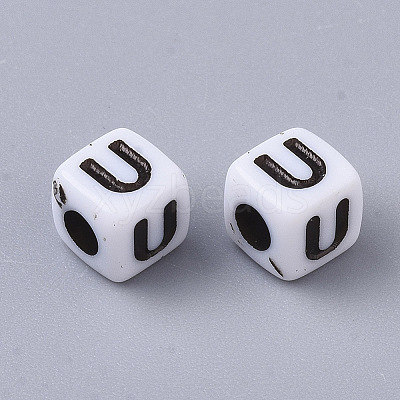 White Opaque Acrylic Beads LS-MACR-R869-02U-1