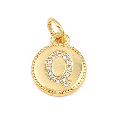 Brass Micro Pave Clear Cubic Zirconia Charms CU-CBA56CE-12G-Q-1
