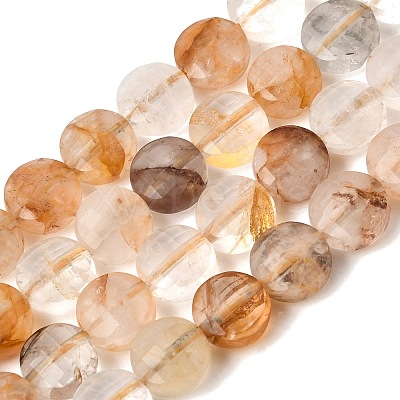 Natural Yellow Hematoid Quartz Golden Healer Quartz Beads Strands GG-CBA4808-H01-02-1