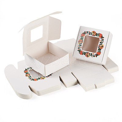 White Cardstock Flower Printed Paper Packaging Mailer Boxes CON-TAC0022-01-1