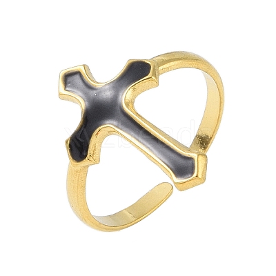 304 Stainless Steel Open Cuff Rings RJEW-C084-02B-02G-1