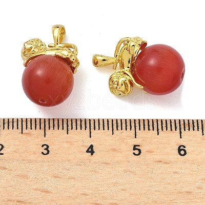 Brass Cat Eye Pendants KK-G548-11G-02-1