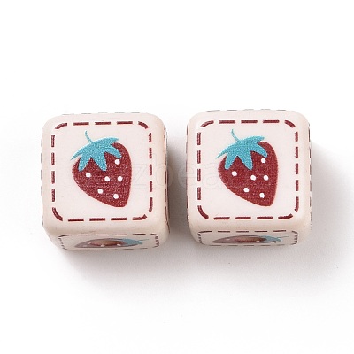 Opaque Printed Acrylic Beads MACR-C007-01H-1