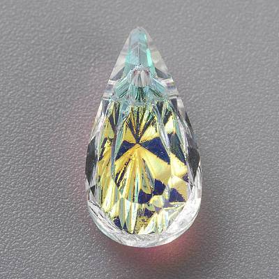 Embossed Glass Rhinestone Pendants GLAA-J101-06A-001AB-1