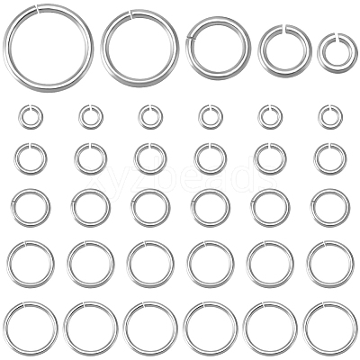 50Pcs 5 Styles 925 Sterling Silver Open Jump Rings STER-BBC0006-19-1