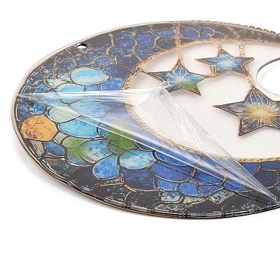 Stained Acrylic & Iron Suncatchers HJEW-F022-01E-1
