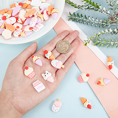 50Pcs Opaque Resin Decoden Cabochons CRES-SC0002-46-1