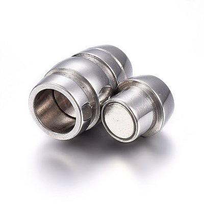 Tarnish Resistant 304 Stainless Steel Magnetic Clasps with Glue-in Ends STAS-E440-57P-1