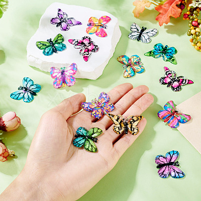 30Pcs 3 Styles Printed Translucent Acrylic Pendants OACR-TA0003-32-1