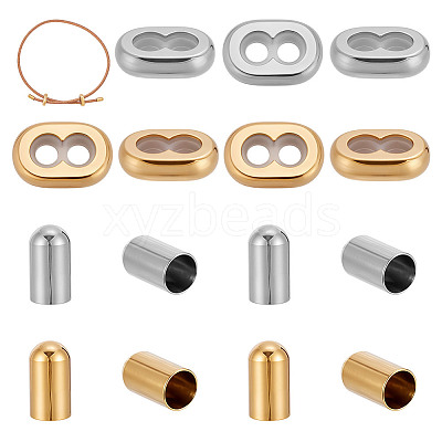 4 Sets 2 Colors Stainless Steel Silicone Bayonet Clasps STAS-AR0002-63-1