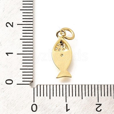 Brass Micro Pave Clear Cubic Zirconia Pendants KK-Q040-07B-G-1