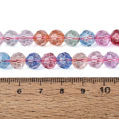 Crackle Transparent Glass Beads Strands GLAA-N068-06A-14-1