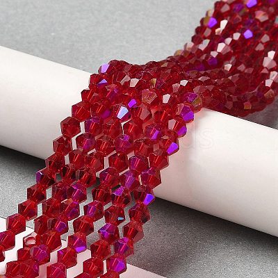 Transparent Electroplate Glass Beads Strands EGLA-A039-T4mm-L27-1