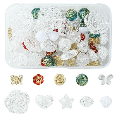 100Pcs 10 Style Acrylic Beads Sets OACR-FS0001-47-1