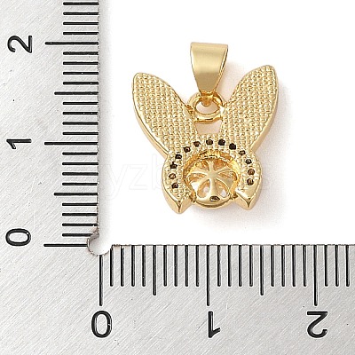 Brass & Shell & Clear Cubic Zirconia Pendants KK-I712-12G-1