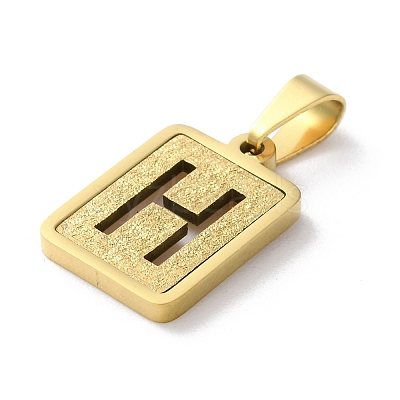 304 Stainless Steel Alphabet Pendants STAS-S152-01G-H-1