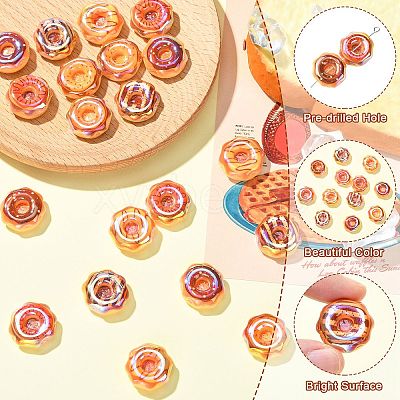 20Pcs 5 Colors Electroplate Transparent Resin Beads RESI-CJ0005-22-1