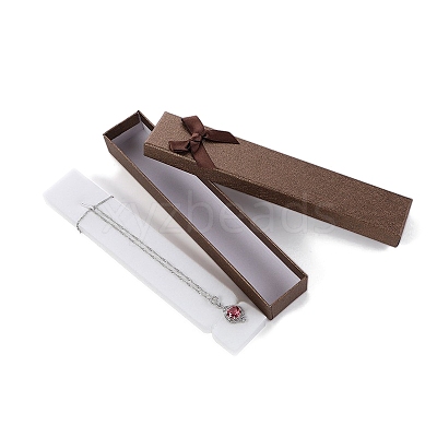 Rectangle Paper Necklace Boxes with Bowknot PW-WG89752-02-1