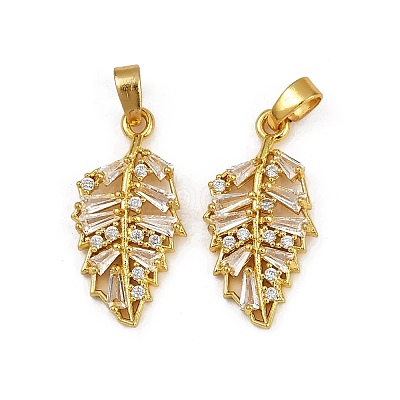 Rack Plating Brass Clear Cubic Zirconia Pendants KK-L236-04D-G-1