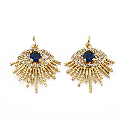 Brass Micro Pave Cubic Zirconia Pendants X-KK-Q252-085-NF-1
