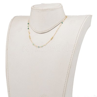 Faceted Glass Beaded Necklaces NJEW-JN03278-04-1