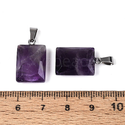 Natural Amethyst Pendants G-N349-17P-02-1