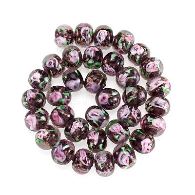 1 Strand Handmade Lampwork Inner Flower Rondelle Beads Strands LAMP-TA0002-72B-1