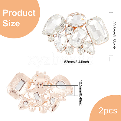 Elegant Alloy Rhinestone Detachable Shoe Buckle Clips AJEW-FG0002-31-1