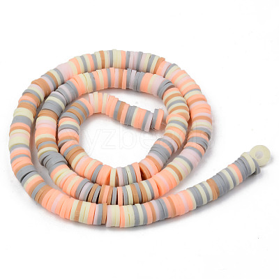 Handmade Polymer Clay Beads Strands CLAY-R089-6mm-108-1