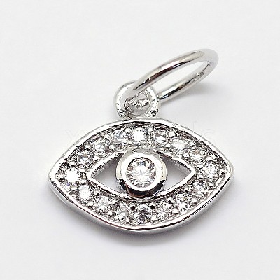 CZ Brass Micro Pave Cubic Zirconia Evil Eye Charms X-ZIRC-L018-10P-1