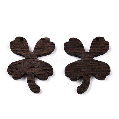Natural Wenge Wood Pendants WOOD-T023-74-1