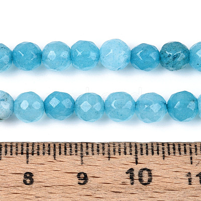 Dyed Natural White Jade Beads Strands G-T139-6mm-60-16-1