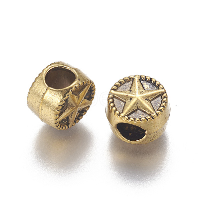 Tibetan Style Alloy Beads PALLOY-E488-18AG-1