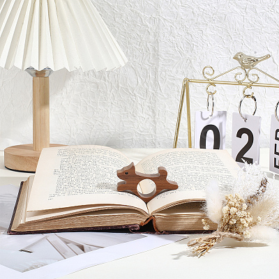 Wooden Thumb Page Holder AJEW-WH0077-119B-1