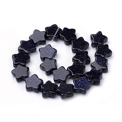 Synthetic Blue Goldstone Beads Strands X-G-R451-08B-1