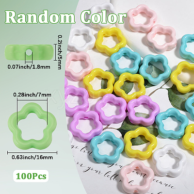 100Pcs Acrylic Bead Frame OACR-SP0001-72B-1
