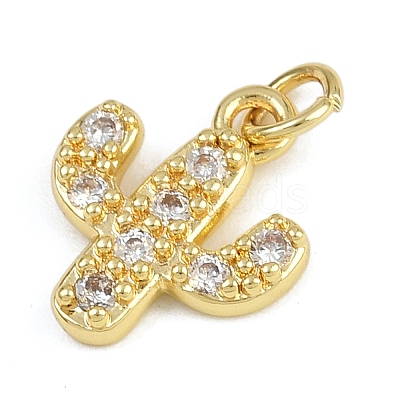 Brass Micro Pave Cubic Zirconia Pendants KK-Z123-15G-1