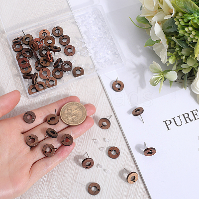 50Pcs Wood Stud Earring Finding FIND-SP0001-19A-1