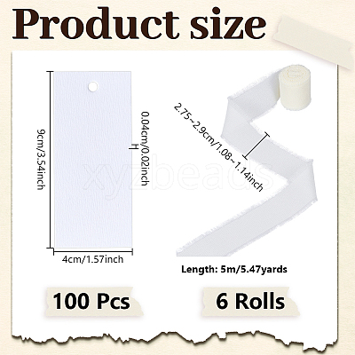 50Pcs Rectangle Blank White Paper Gift Tags CDIS-WH0021-059B-1