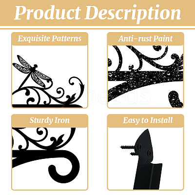 Iron Hanging Plant Hanger Bracket HJEW-WH0095-013-1