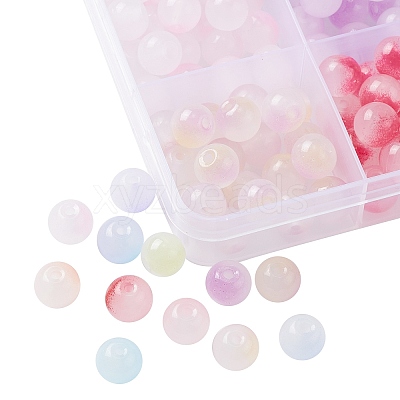 264Pcs 12 Colors Two Tone Glass Beads GLAA-CJ0002-32-1